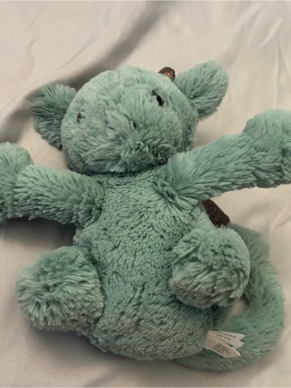 Jellycat London Starry Eyes Dragon Plush Sparkle Glitter Eyes Wings Teal 7 Inch - Picture 6 of 8